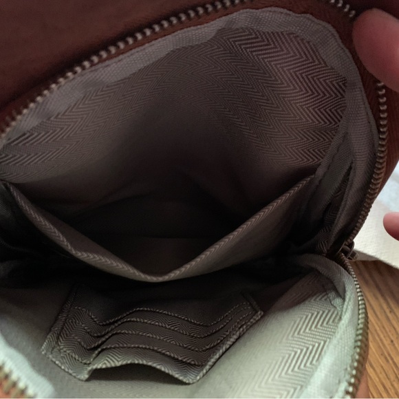 Brown Sling Bag with Patterned Strap NWOT - Picture 2 of 8